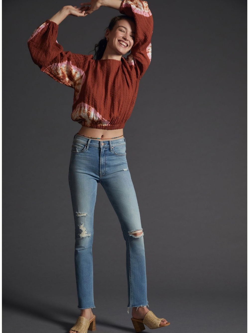MOTHER Dazzler Mid-Rise Straight Jeans - Weekend Kitten Blue